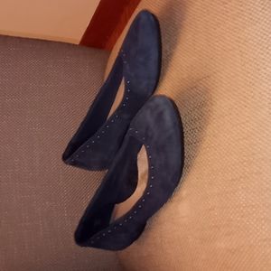 Earth Anthem Navy Blue Suede Flats Sz. 10B